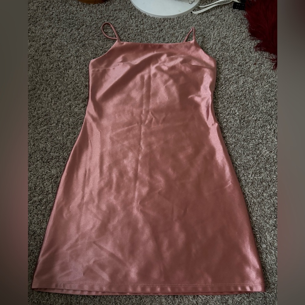 Pink Satin Slip Dress
